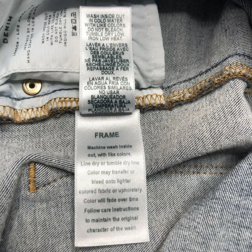 FRAME Le Skinny De Jeanne Cropped Women's 25 Skinny Mid-Rise Stretch Denim Pants - Picture 5 of 9